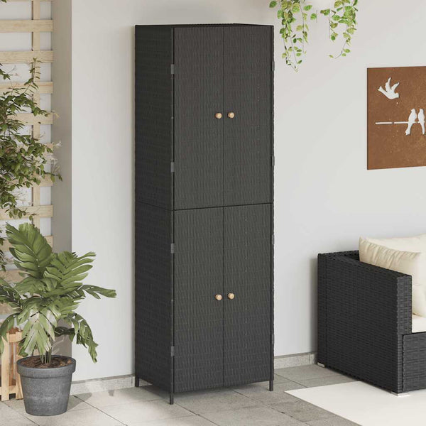  Garden Storage Cabinet Poly Rattan 180cm | HomeAndLiving