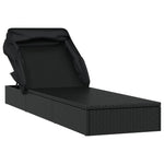 Comfortable Sunbed with Foldable Roof Black Daily Living Essential Garden Leisure