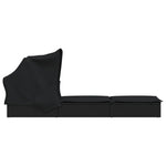 Comfortable Sunbed with Foldable Roof Black Daily Living Essential Garden Leisure