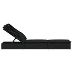 Comfortable Sunbed with Foldable Roof Black Daily Living Essential Garden Leisure