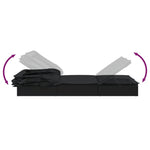 Comfortable Sunbed with Foldable Roof Black Daily Living Essential Garden Leisure