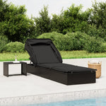 Comfortable Sunbed with Foldable Roof Black Daily Living Essential Garden Leisure