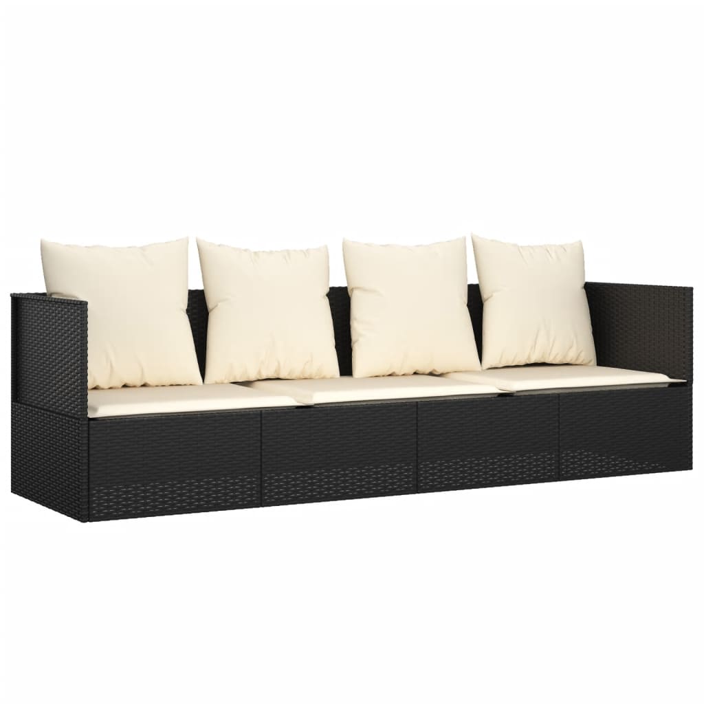 Minimalist Outdoor Lounge Bed with Cushions Patio Setup Home Comfort 