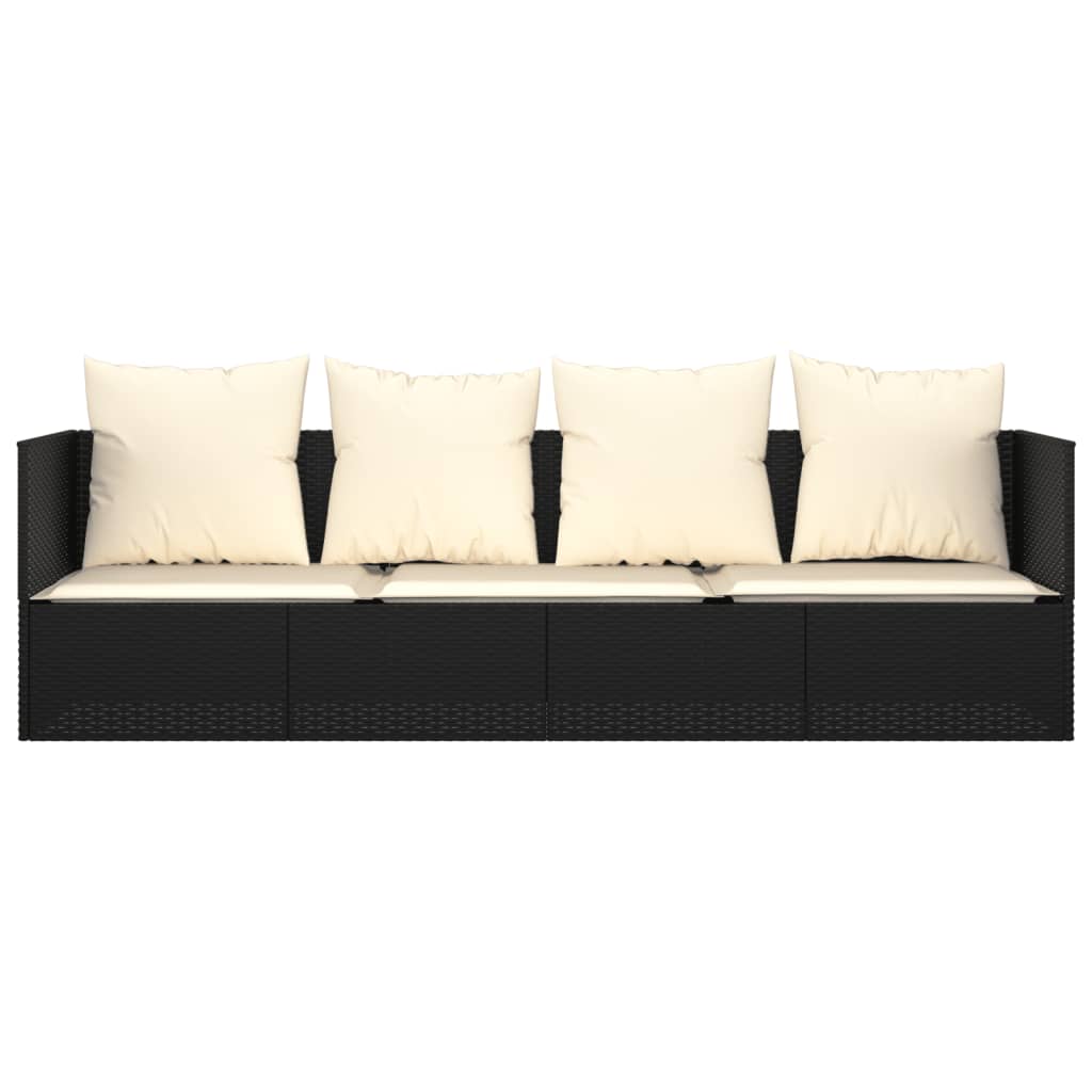 Minimalist Outdoor Lounge Bed with Cushions Patio Setup Home Comfort 