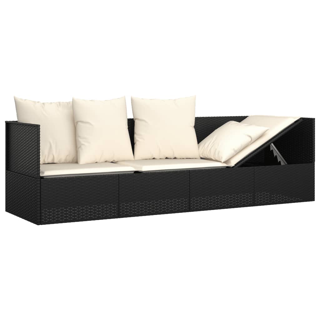 Minimalist Outdoor Lounge Bed with Cushions Patio Setup Home Comfort 