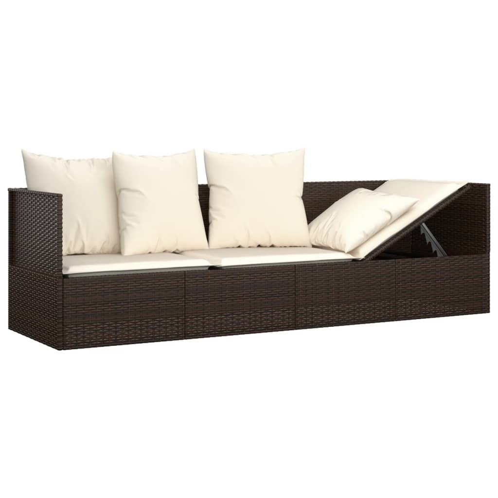 Space Saving Outdoor Lounge Bed with Cushions Daily Living Essential Essentials 