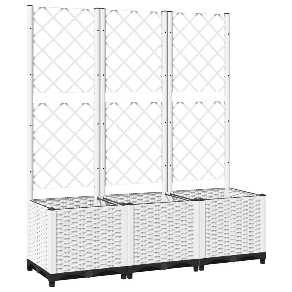 Garden Planter Trellis White 120x40x136cm | HomeAndLiving