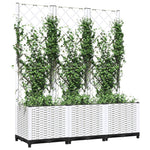 Garden Planter Trellis White 120x40x136cm | HomeAndLiving
