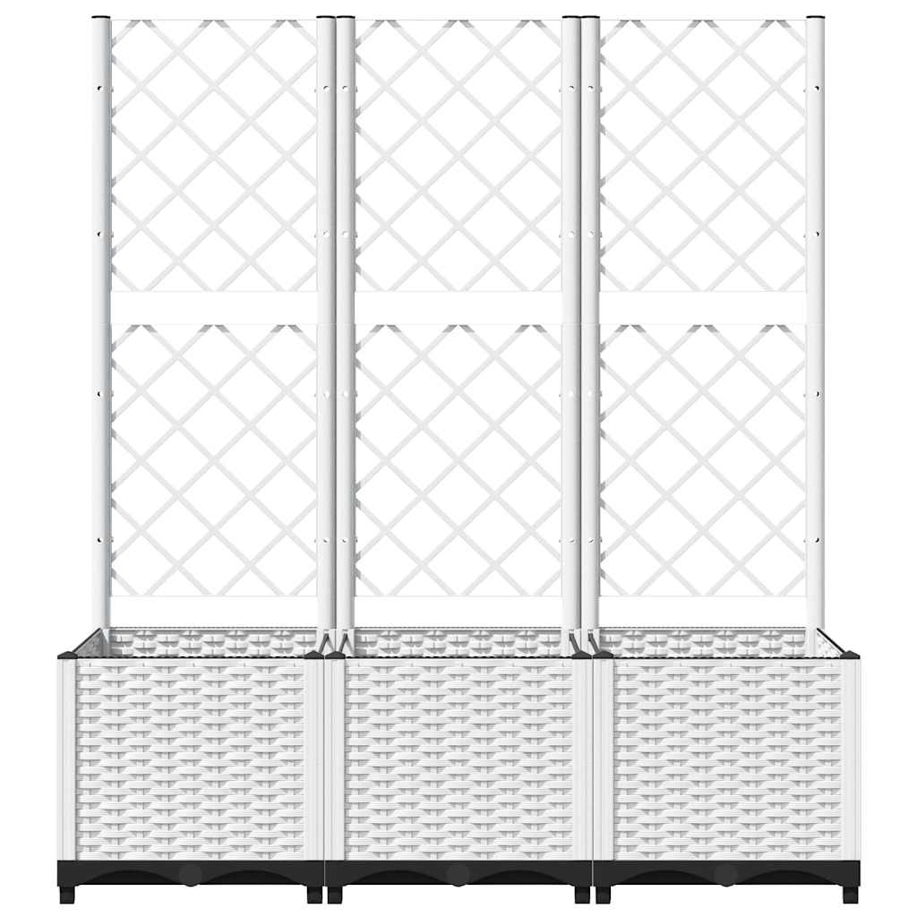 Garden Planter Trellis White 120x40x136cm | HomeAndLiving