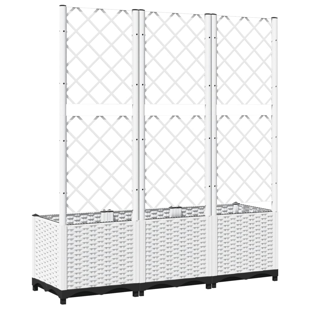 Garden Planter Trellis White 120x40x136cm | HomeAndLiving