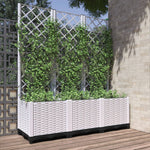 Garden Planter Trellis White 120x40x136cm | HomeAndLiving