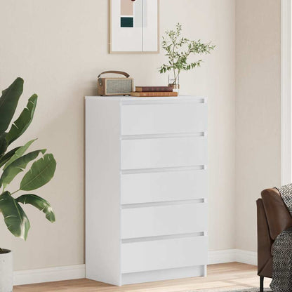 5 Drawer Cabinet White Engineered Wood | HomeAndLiving