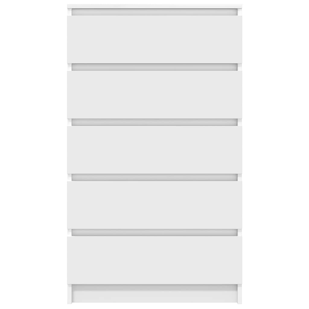 5 Drawer Cabinet White Engineered Wood | HomeAndLiving