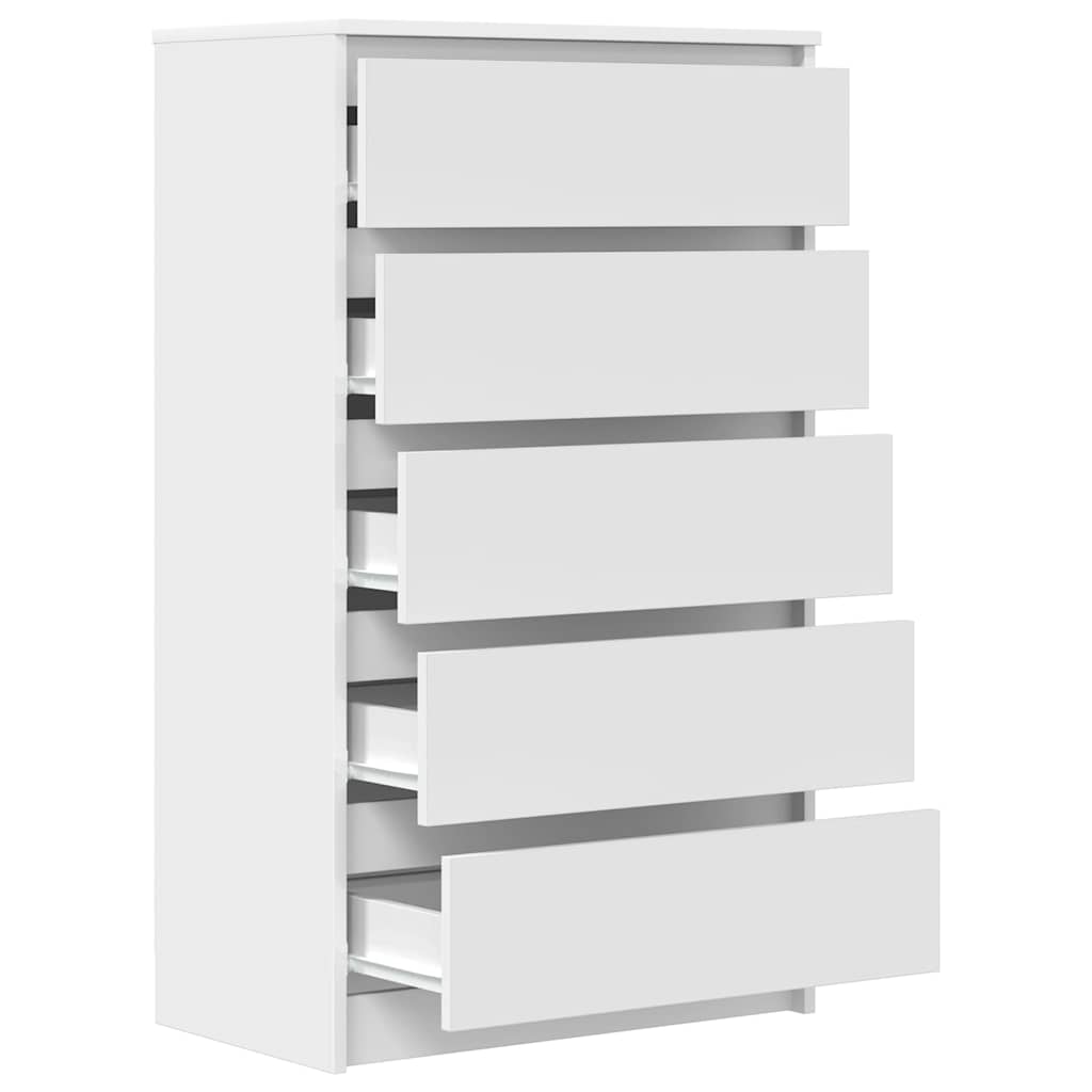 5 Drawer Cabinet White Engineered Wood | HomeAndLiving