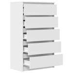5 Drawer Cabinet White Engineered Wood | HomeAndLiving