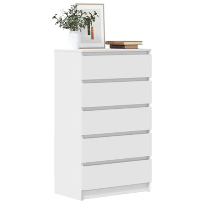 5 Drawer Cabinet White Engineered Wood | HomeAndLiving
