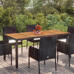 Stylish Garden Table with Wooden Top Indoor Outdoor Use Modern Living