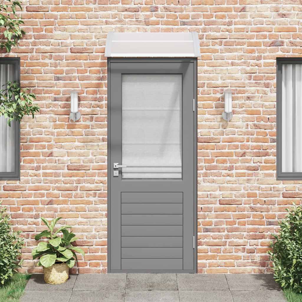 Heavy-duty Door Canopy Black and Transparent Polycarbonate