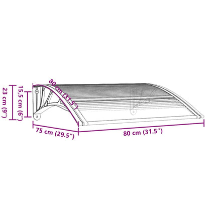 Elegant Door Canopy Grey Polycarbonate