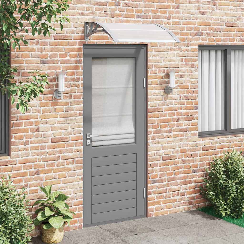 Door Canopy Grey and Transparent Polycarbonate