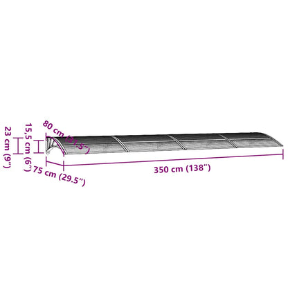 Heavy-duty Door Canopy Black Polycarbonate