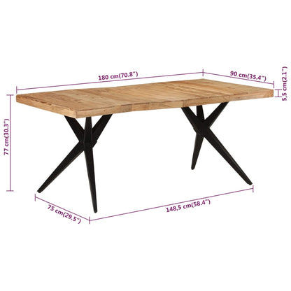 Obsidian Elegance: Acacia Wood Dining Table in Black Beauty