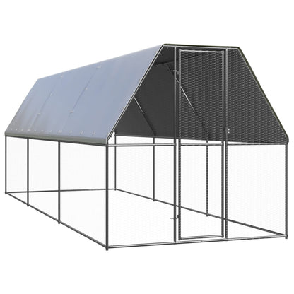 Chicken Run Enclosure 2x6x2m Galvanised Steel | HomeAndLiving