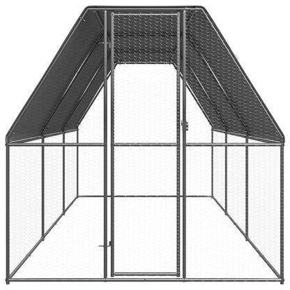 Chicken Run Enclosure 2x6x2m Galvanised Steel | HomeAndLiving