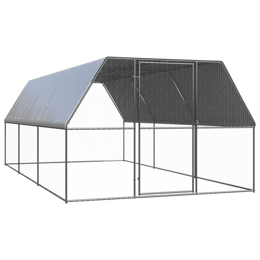 Large Chicken Run 3x6x2m Galvanised Steel | HomeAndLiving