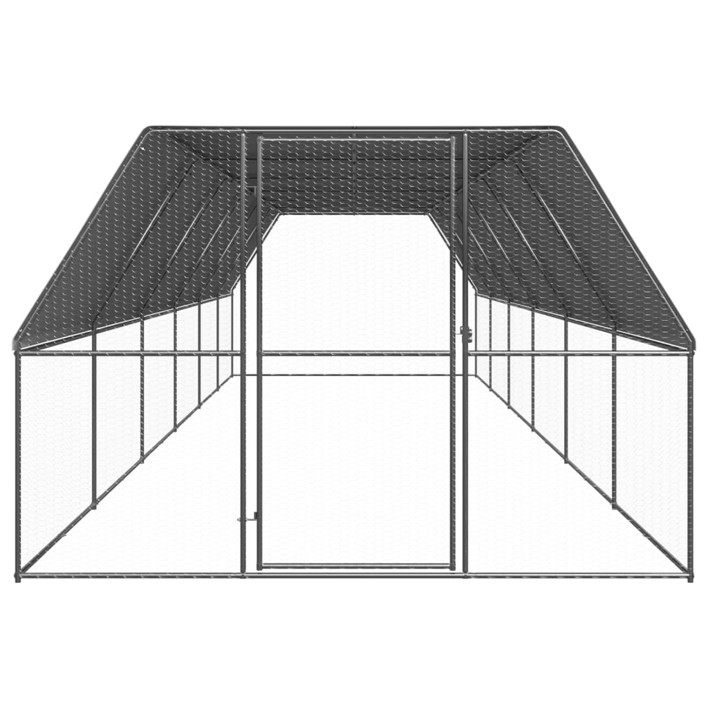 Large Chicken Cage Galvanised Steel 3x12x2m | HomeAndLiving