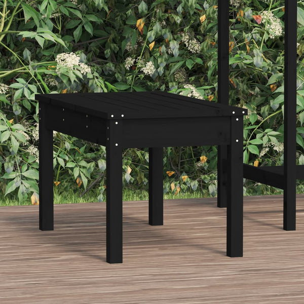  Pine Noir: Black Solid Wood Garden Bench