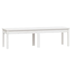 Pine Purity Duo: White Solid Wood 2-Seater Garden Bench