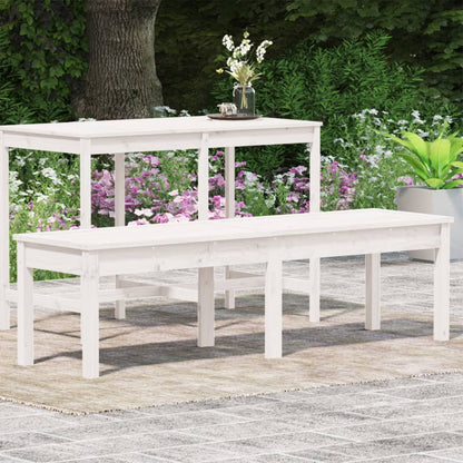 Pine Purity Duo: White Solid Wood 2-Seater Garden Bench