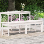 Pine Purity Duo: White Solid Wood 2-Seater Garden Bench