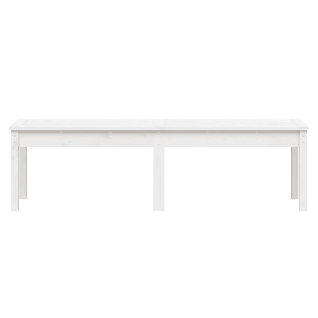 Pine Purity Duo: White Solid Wood 2-Seater Garden Bench