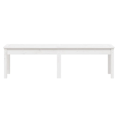 Pine Purity Duo: White Solid Wood 2-Seater Garden Bench