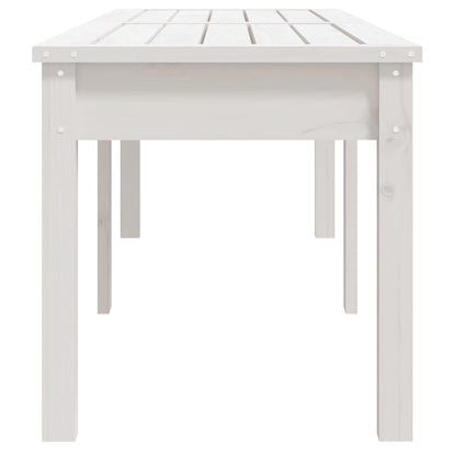 Pine Purity Duo: White Solid Wood 2-Seater Garden Bench
