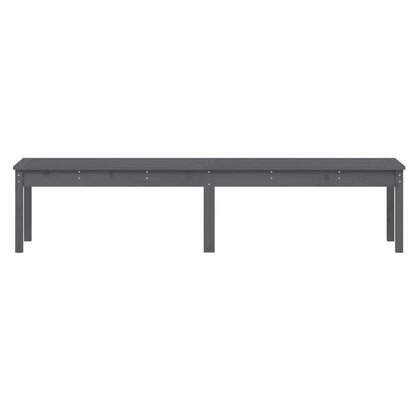 Pine Essence Duo: Grey Solid Wood 2-Seater Garden Bench