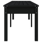 Pine Noir Comfort: Black Solid Wood 2-Seater Garden Bench