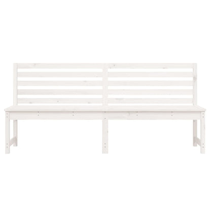 Pine Lumina: Crisp White Solid Wood Garden Bench