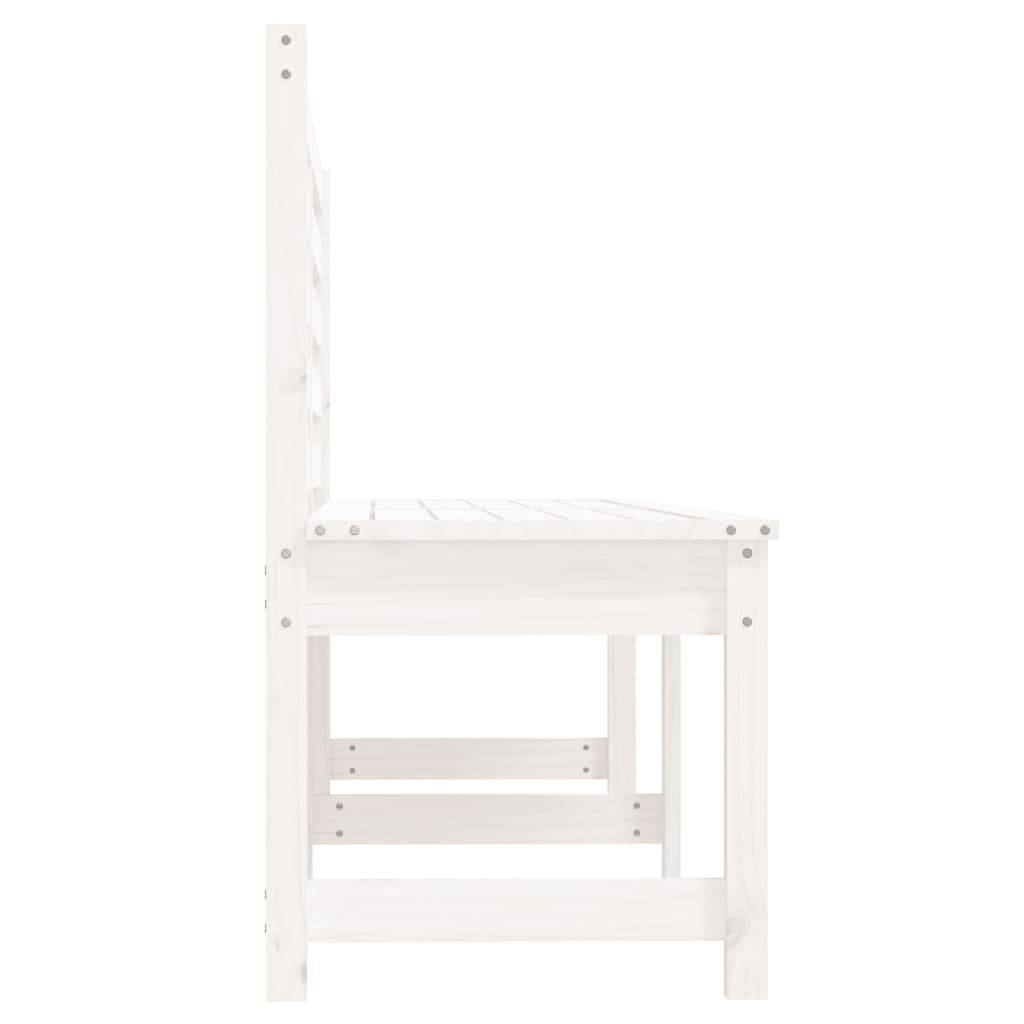 Pine Lumina: Crisp White Solid Wood Garden Bench
