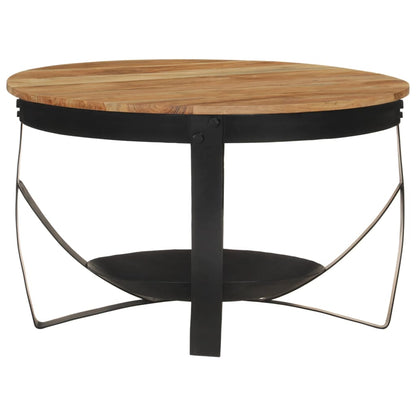 Rustic Fusion: Acacia Wood and Iron Coffee Table