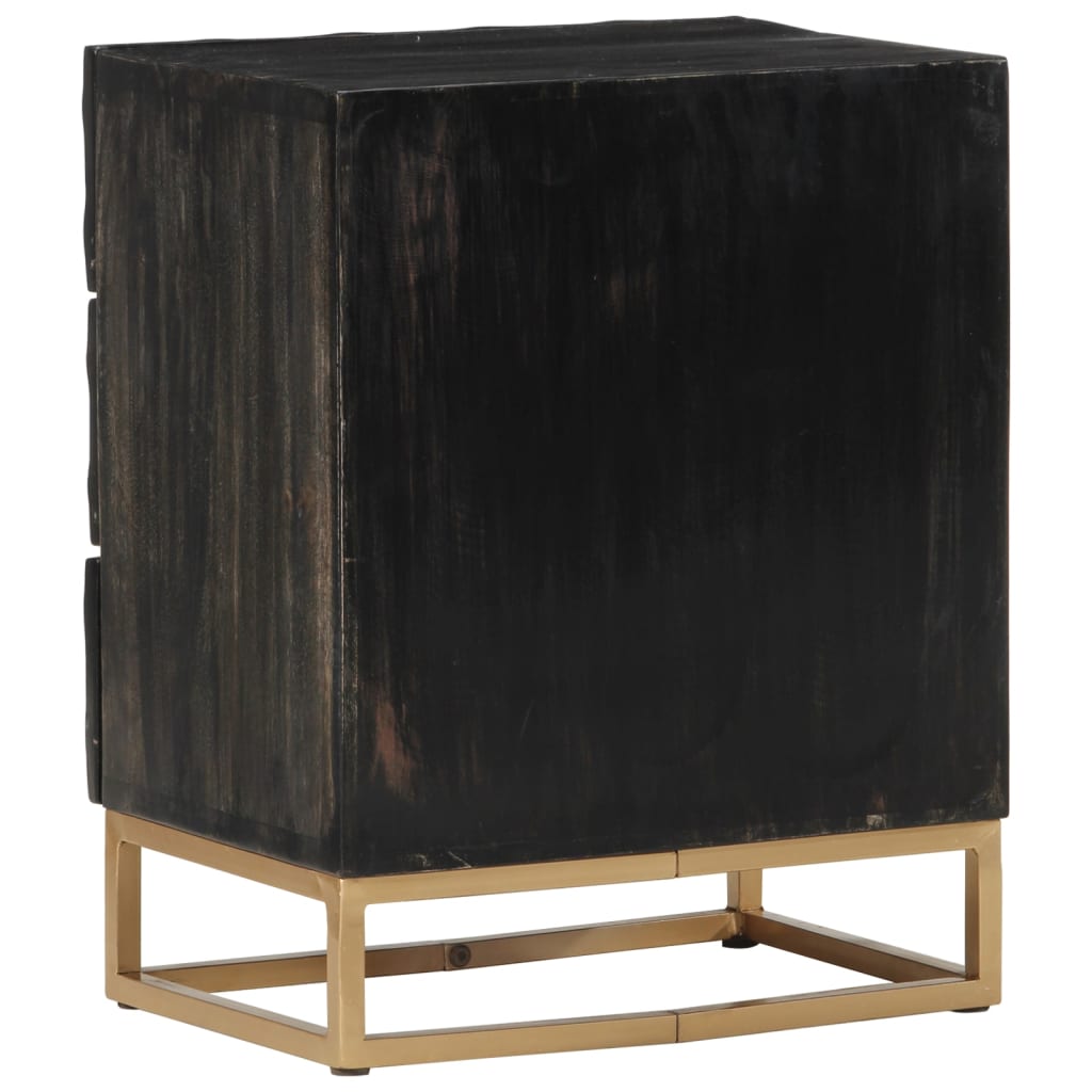 Mango Wood Black Bedside Cabinet: Compact and Stylish Storage Solution