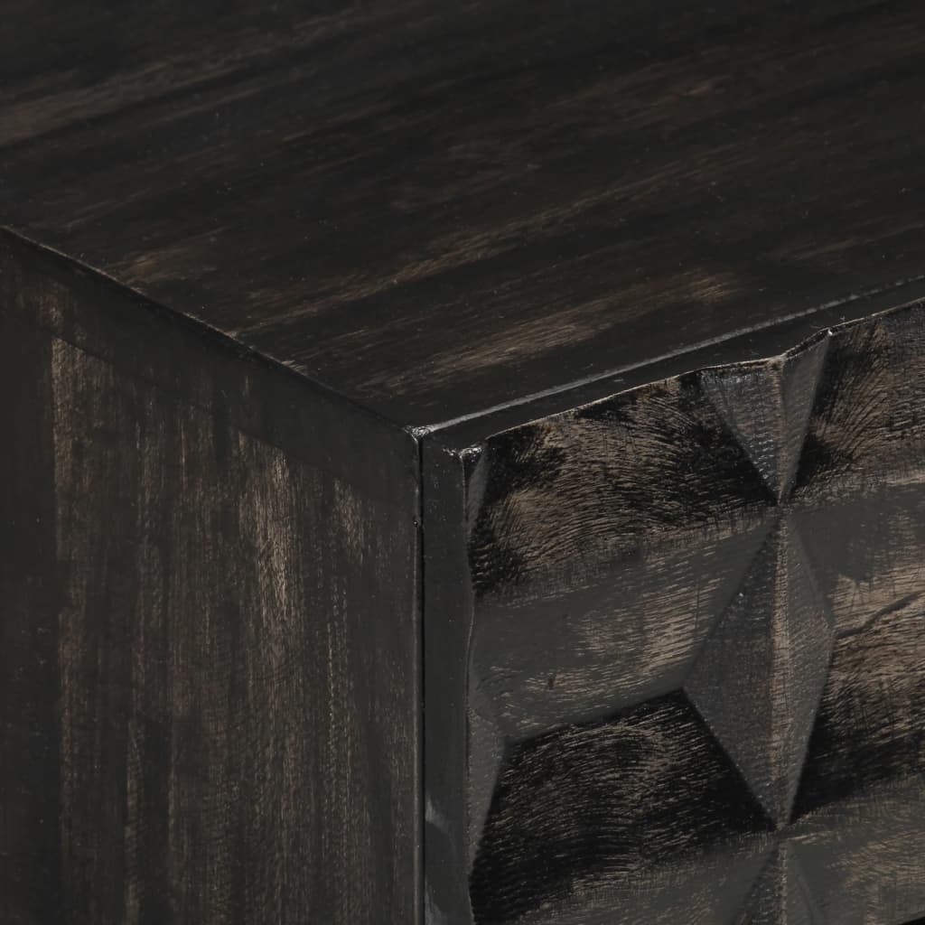 Mango Wood Black Bedside Cabinet: Compact and Stylish Storage Solution