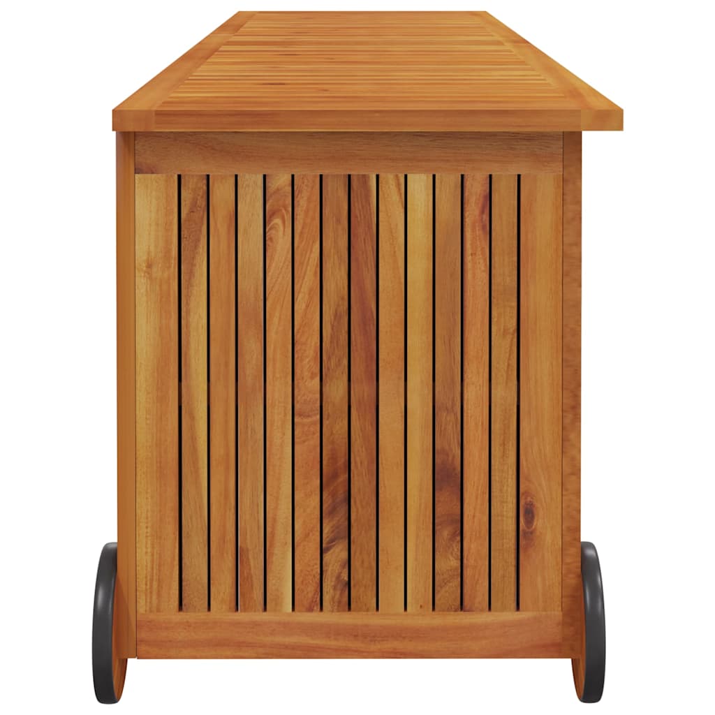 Space Saving Garden Storage Box with Wheels Patio Setup Garden Leisure 
