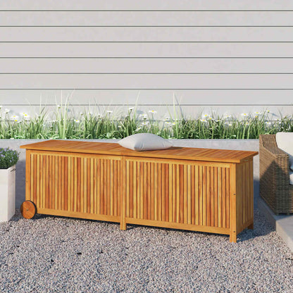 Space Saving Garden Storage Box with Wheels Patio Setup Garden Leisure 