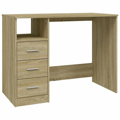 Study Desk 3 Drawers Sonoma Oak 102cm | HomeAndLiving