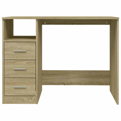 Study Desk 3 Drawers Sonoma Oak 102cm | HomeAndLiving