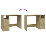 Study Desk 3 Drawers Sonoma Oak 102cm | HomeAndLiving