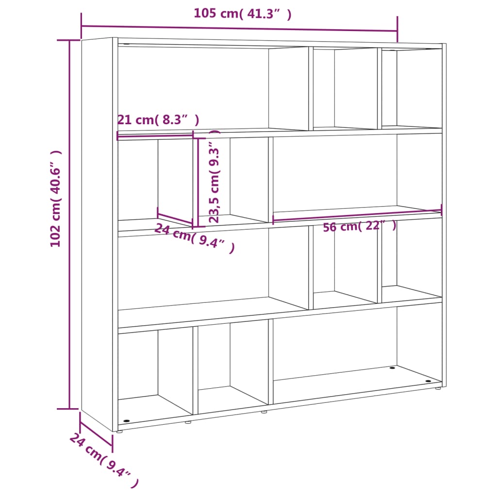 Bookcase Room Divider White 105x102cm | HomeAndLiving